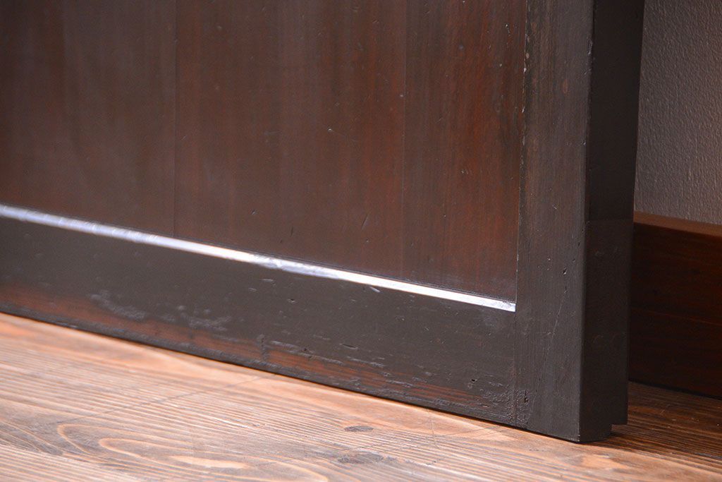 古民具・骨董　古い木のアンティークダイヤガラス帯戸