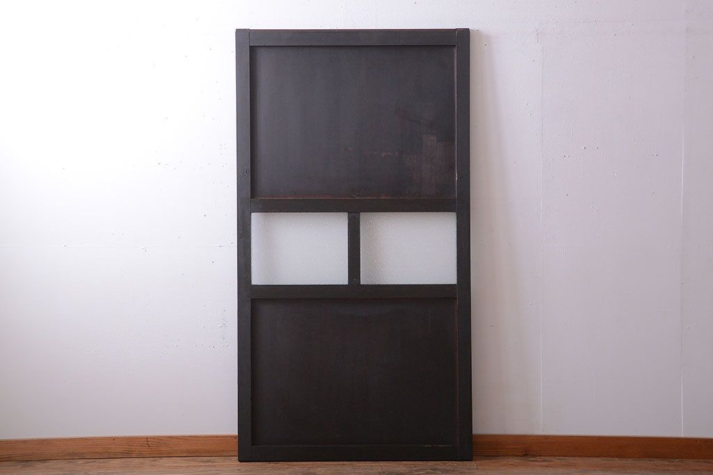 古民具・骨董　古い木のアンティークダイヤガラス帯戸