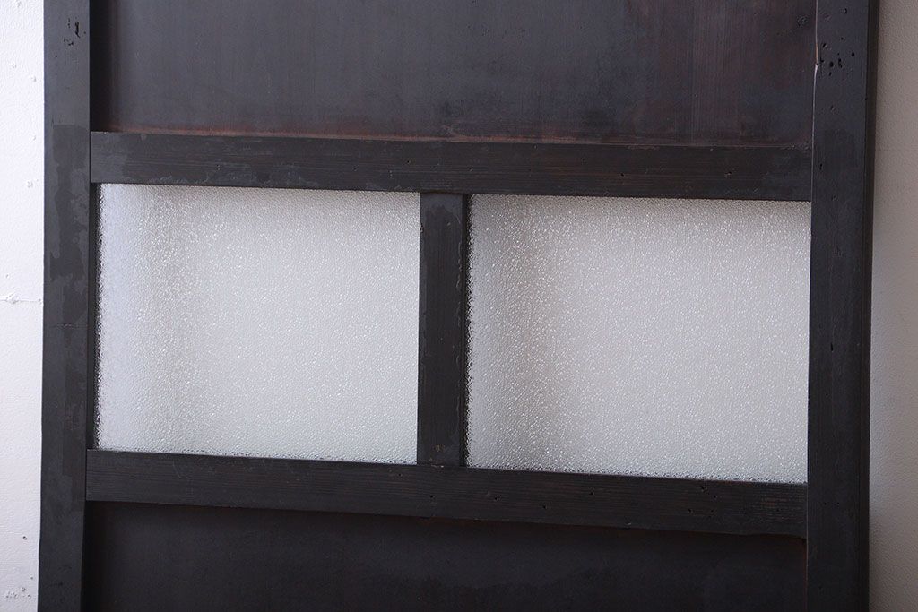 古民具・骨董　古い木のアンティークダイヤガラス帯戸