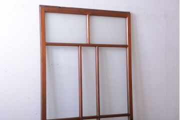 昭和レトロ　古い木のシンプルなアンティークガラス戸