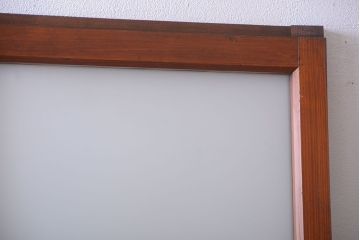 昭和レトロ　古い木のシンプルなアンティークガラス戸