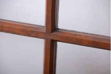 昭和レトロ　古い木のシンプルなアンティークガラス戸