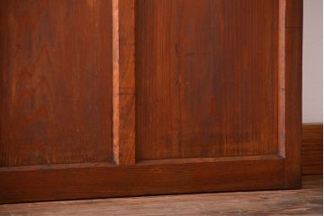 昭和レトロ　古い木のシンプルなアンティークガラス戸