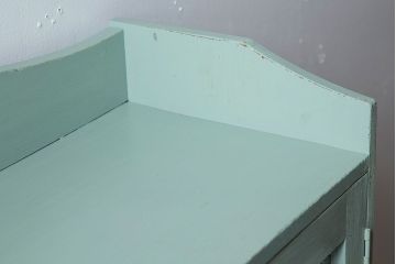 アンティーク家具　アンティークペイント　ダイヤガラス入りブックケース(本箱)