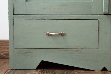 アンティーク家具　アンティークペイント　ダイヤガラス入りブックケース(本箱)