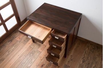 アンティーク家具　和製アンティーク　古い木製の小さな片袖机(デスク)