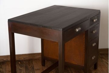 アンティーク家具　和製アンティーク　古い木製の小さな片袖机(デスク)