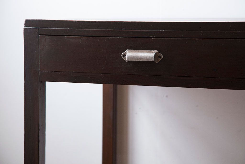 アンティーク家具　和製アンティーク　古い木製の小さな片袖机(デスク)