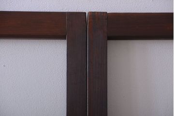 和製アンティーク　レトロモダンなガラス戸2枚セット