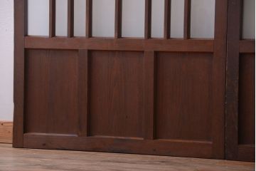 和製アンティーク　レトロモダンなガラス戸2枚セット