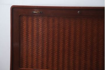 アンティーク家具　和製アンティーク　上品な網代が施された高級ライティングビューロー