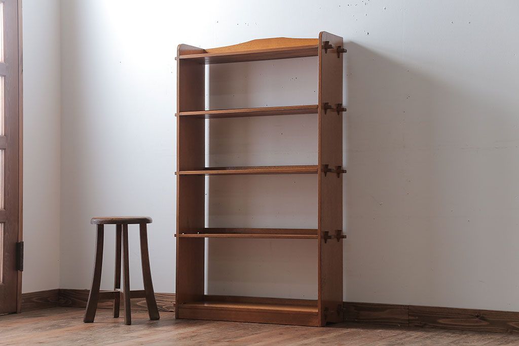 レトロ家具　和製アンティーク　レトロな古い木の楔式本棚(飾り棚)