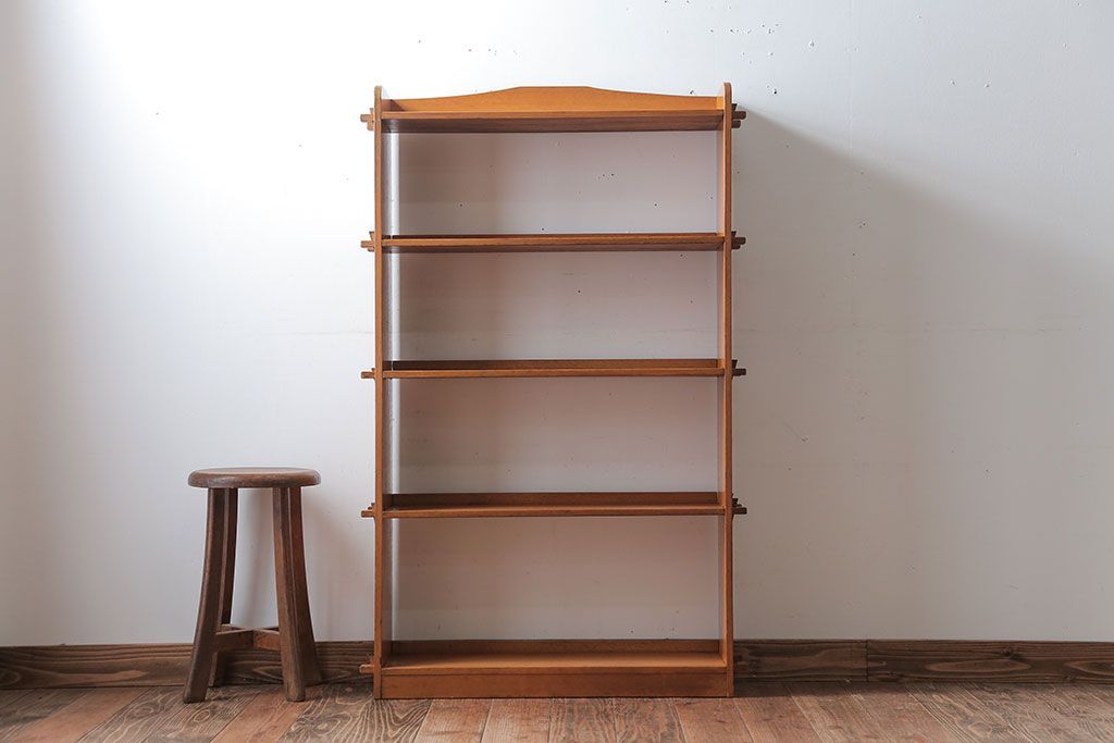 レトロ家具　和製アンティーク　レトロな古い木の楔式本棚(飾り棚)