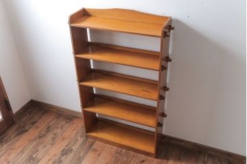 レトロ家具　和製アンティーク　レトロな古い木の楔式本棚(飾り棚)