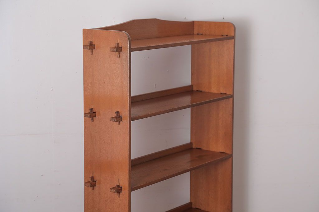 レトロ家具　和製アンティーク　レトロな古い木の楔式本棚(飾り棚)