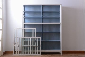 アンティーク家具　アンティーク　大きなペイント収納棚(陳列棚・収納棚)