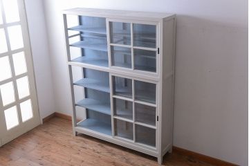 アンティーク家具　アンティーク　大きなペイント収納棚(陳列棚・収納棚)