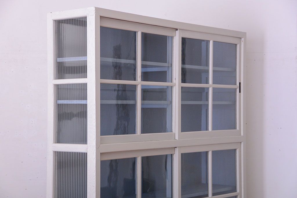 アンティーク家具　アンティーク　大きなペイント収納棚(陳列棚・収納棚)