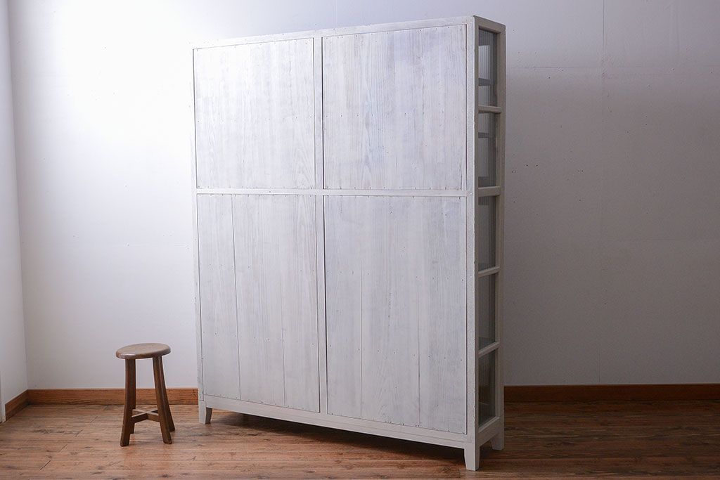 アンティーク家具　アンティーク　大きなペイント収納棚(陳列棚・収納棚)