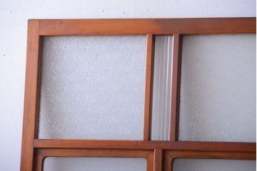 和製アンティーク　レトロガラスの上質なガラス戸2枚セット