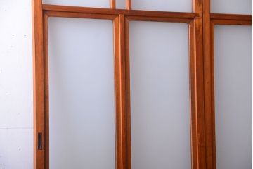 和製アンティーク　レトロガラスの上質なガラス戸2枚セット