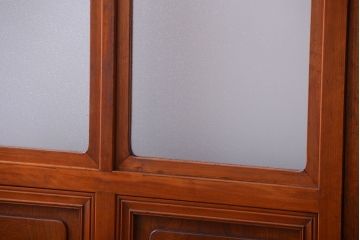 和製アンティーク　レトロガラスの上質なガラス戸2枚セット