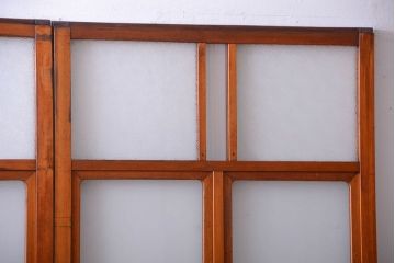 和製アンティーク　レトロガラスの上質なガラス戸2枚セット