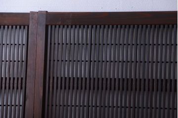 古民具・骨董　すりガラス入り!変わり型格子戸(板戸)