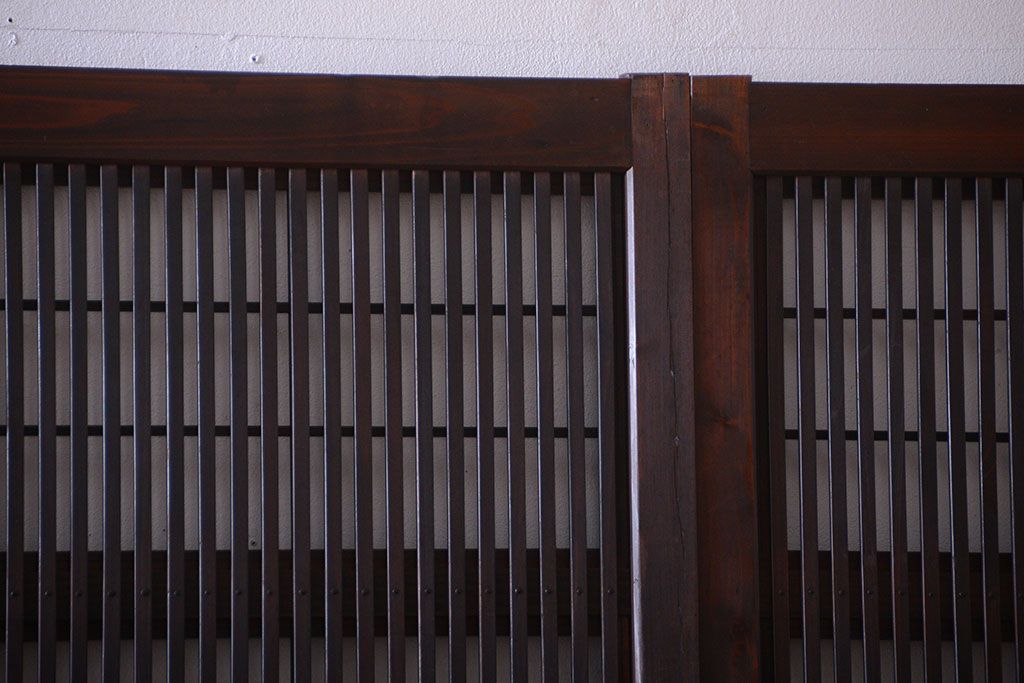 古民具・骨董　すりガラス入り!変わり型格子戸(板戸)