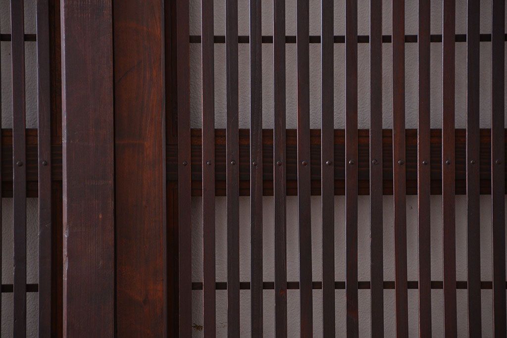 古民具・骨董　すりガラス入り!変わり型格子戸(板戸)