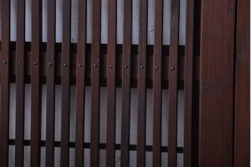 古民具・骨董　すりガラス入り!変わり型格子戸(板戸)