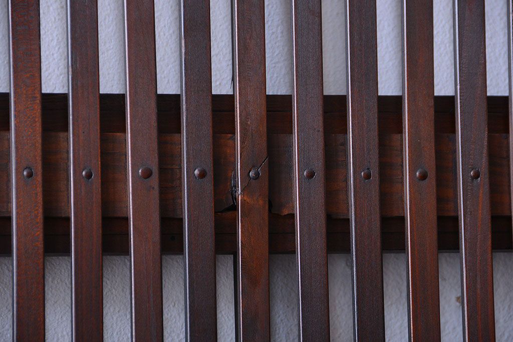 古民具・骨董　すりガラス入り!変わり型格子戸(板戸)