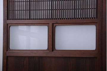 古民具・骨董　すりガラス入り!変わり型格子戸(板戸)