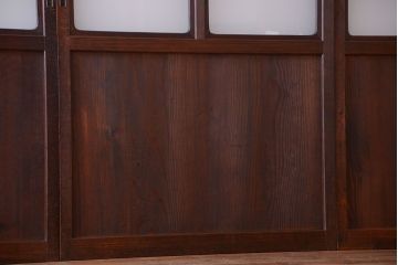 古民具・骨董　すりガラス入り!変わり型格子戸(板戸)