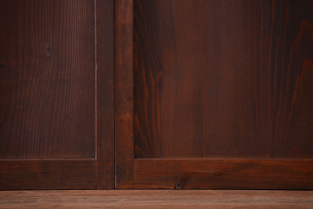 古民具・骨董　すりガラス入り!変わり型格子戸(板戸)