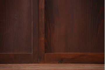 古民具・骨董　すりガラス入り!変わり型格子戸(板戸)