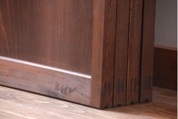 古民具・骨董　すりガラス入り!変わり型格子戸(板戸)