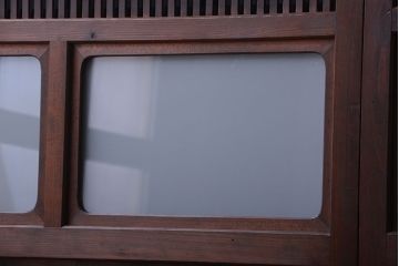 古民具・骨董　すりガラス入り!変わり型格子戸(板戸)