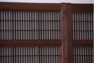 古民具・骨董　すりガラス入り!変わり型格子戸(板戸)