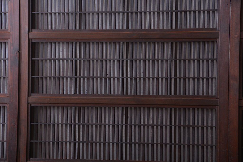 古民具・骨董　すりガラス入り!変わり型格子戸(板戸)