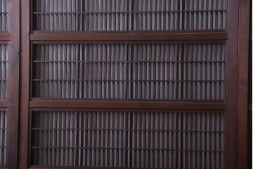 古民具・骨董　すりガラス入り!変わり型格子戸(板戸)