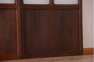 古民具・骨董　すりガラス入り!変わり型格子戸(板戸)