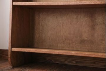 アンティーク家具　和製アンティーク　古い木の味わい深い横型本棚(ブックシェルフ)