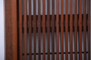 和製アンティーク　モールガラス入り格子戸4枚セット