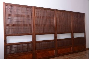 古民具・骨董　裏障子付きの上品な格子戸4枚セット(1)