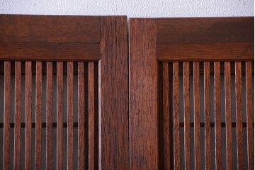 古民具・骨董　裏障子付きの上品な格子戸4枚セット(1)