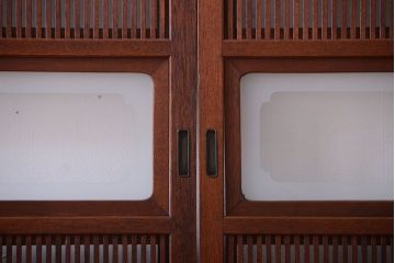 古民具・骨董　裏障子付きの上品な格子戸4枚セット(1)