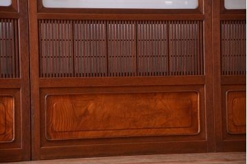 古民具・骨董　裏障子付きの上品な格子戸4枚セット(1)