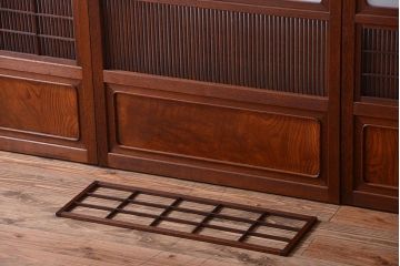 古民具・骨董　裏障子付きの上品な格子戸4枚セット(1)