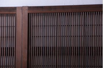 古民具・骨董　裏障子付きの上品な格子戸4枚セット(2)